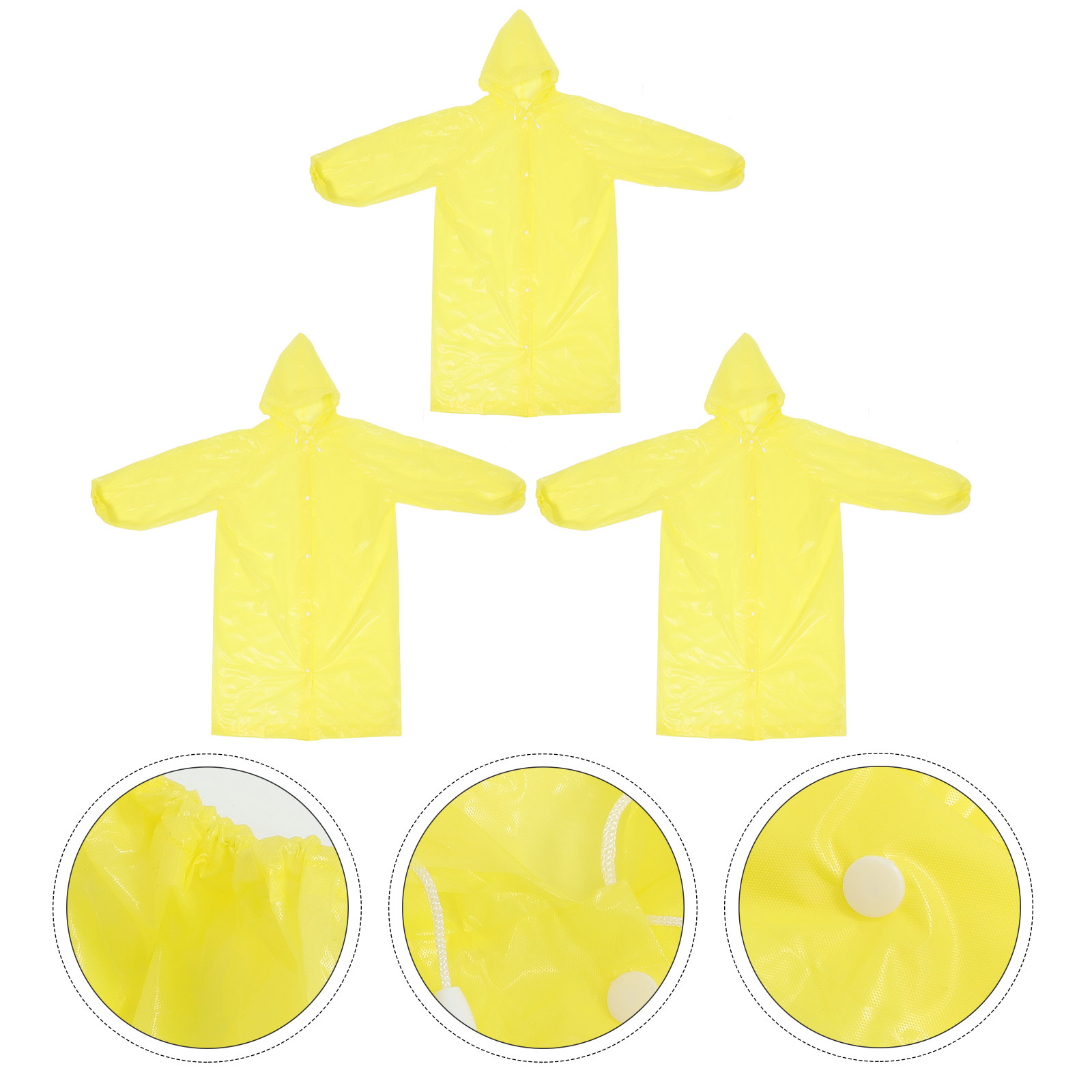 Emergency Poncho Rain - 3Pcs Hooded Rain Ponchos Tear Proof