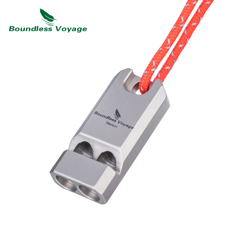 Emergency Whistle Loud - Boundless Voyage Titanium Whistle Ultralight Titanium