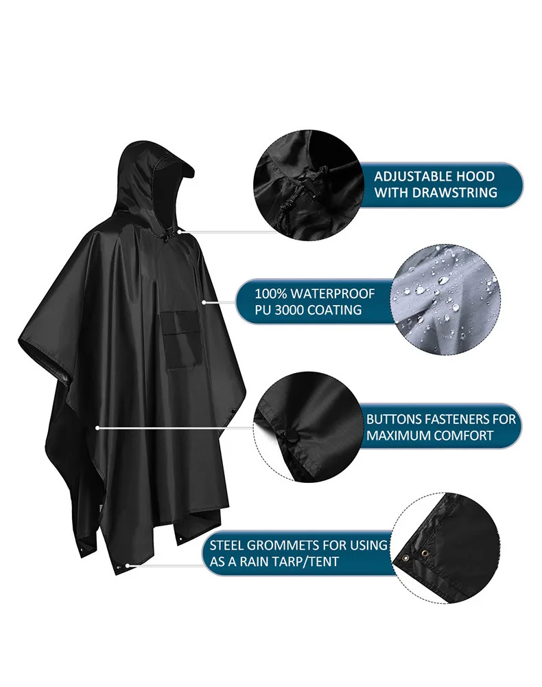 2026 For Camping Hiking 3-in-1 - Emergency Poncho Rain 评论和价格