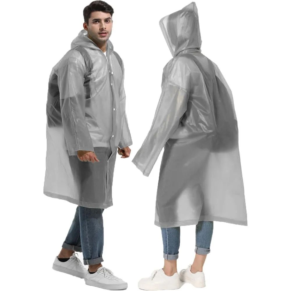 1/2PCS Compact Reusable Rain  - Emergency Poncho Rain 评论和价格